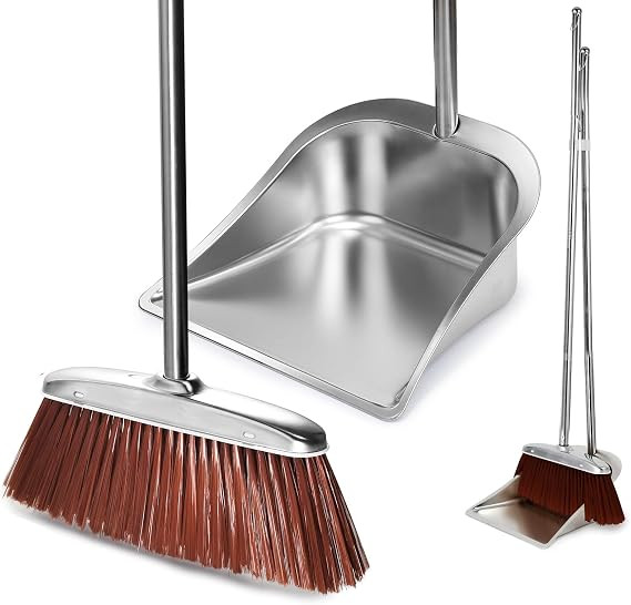 Broom and Dustpan Set for Home, 56" Kitchen Broom with Dustpan Combo Set, Heavy Duty Dustpans wit... | Amazon (US)