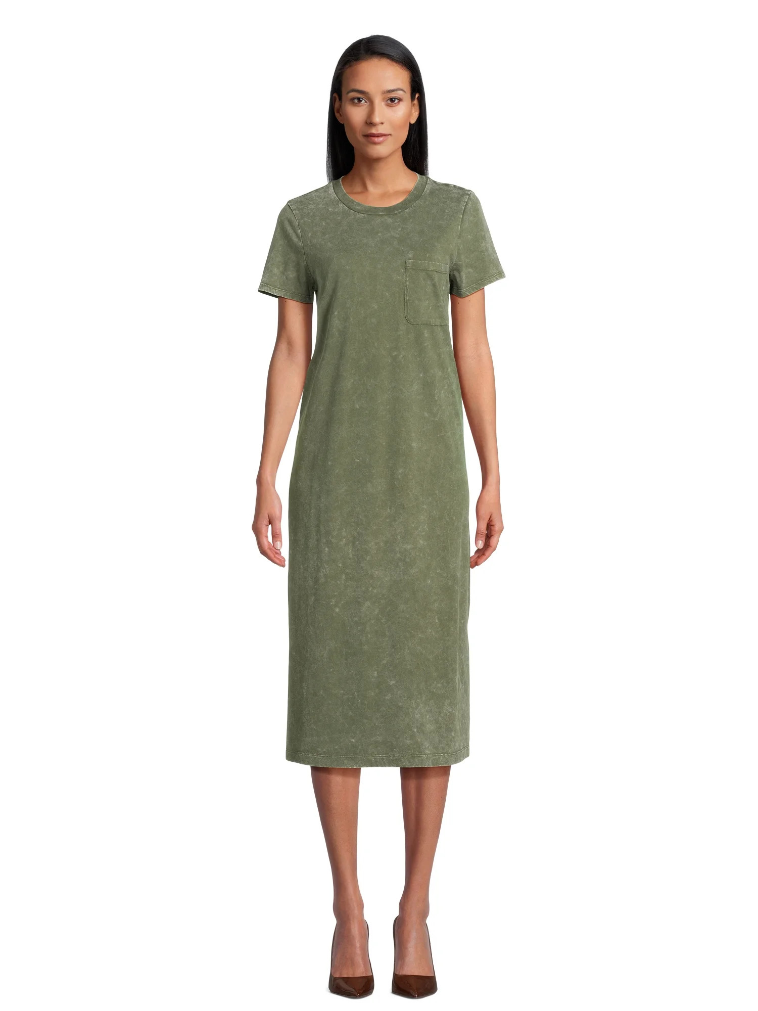 Time and Tru Women's T-Shirt Midi Dress, Sizes XS-XXXL | Walmart (US)