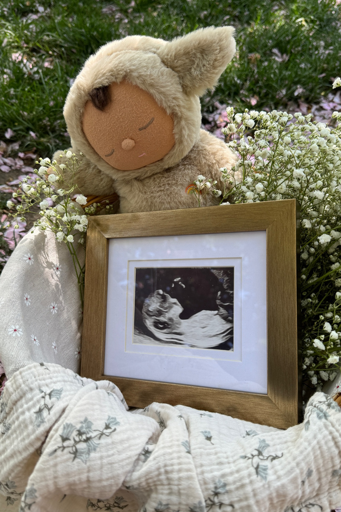 Baby sonogram frame gold. Baby lamb plush toy. Pregnancy present. Pregnancy gift. Baby shower gift basket  

#LTKfamily #LTKbaby #LTKbump