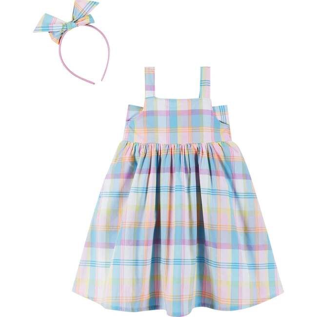 Multi Plaid Babydoll Dress w/Bow Back | Maisonette