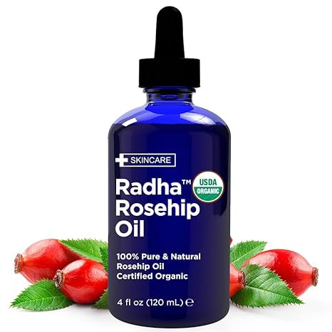 Radha Beauty 4 oz Organic Rosehip Seed Oil 100% Pure Cold Pressed - Great Carrier Oil for Moistur... | Amazon (US)