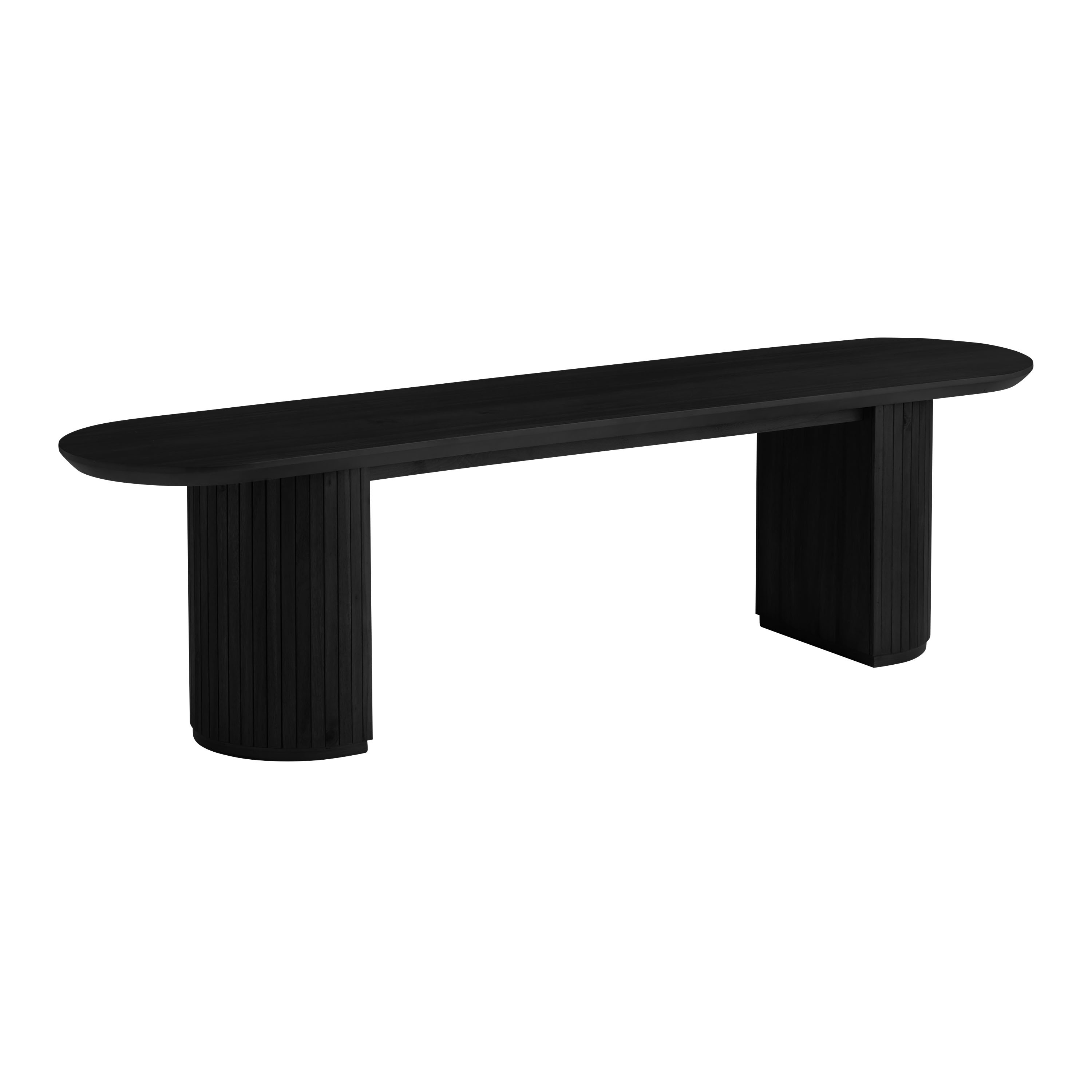 Russo Oval Fluted Wood Dining Bench | World Market