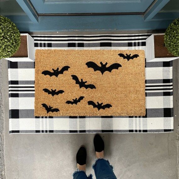 Halloween Doormat Oversized Doormat Bat Decor Fall Porch | Etsy | Etsy (US)