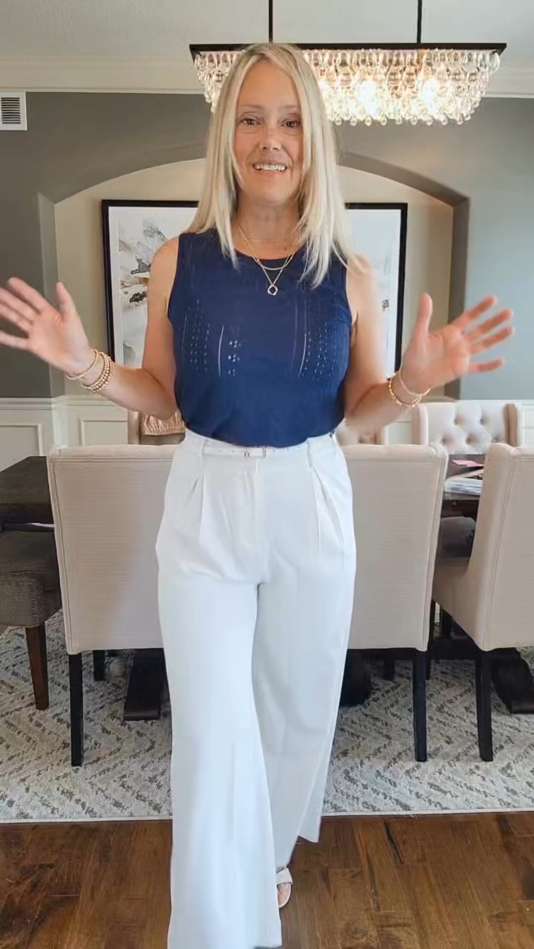 Blue eyelet sleeveless tank shirt. It’s so beautiful in person and perfect for the upcoming warmer months. Dress it up for work or down for running errands. 

Shop these items (and more):
🌟 Comment LOVE for a DM with the link
💫 Click my LTK shop link in my bio

#casualootd #momootd #styleover40 #momapproved #over50fashion #whatiorderedvswhatigot #howtostyle #waystowear #mom ootd, on trend, over 40 fashion, casual outfit ideas, easy outfits, everyday looks, how to style, ways to wear it, grwm, what I ordered vs what I got, look for less, get ready with me, mom outfit ideas, style over 30, style over 40, style over 50, women’s dresses, date night outfit, wedding guest dress, wedding dress, vacation outfit, vacation dress

#LTKFindsUnder50 #LTKOver40 #LTKMidsize