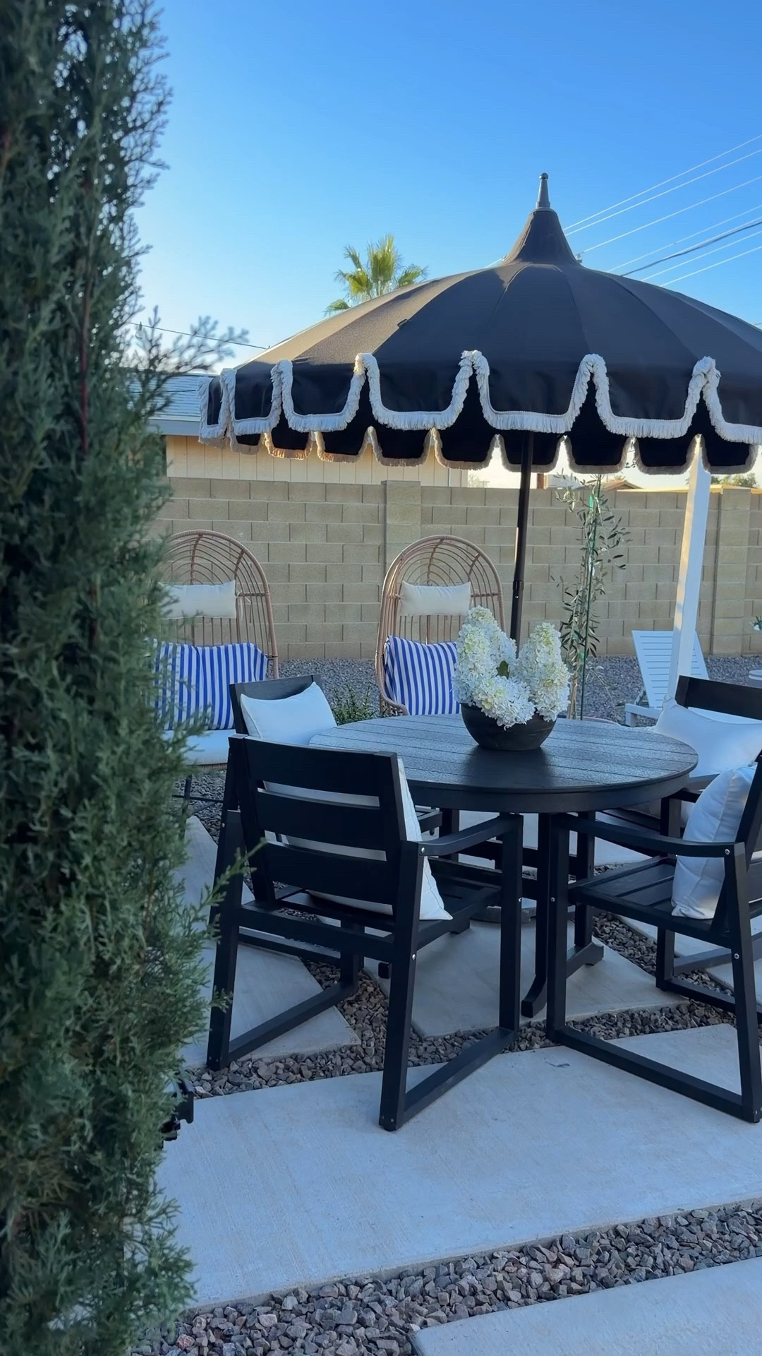 #ad Outdoor refresh, but make it actually livable 🤍 @Wayfair 
Linked my dining setup — these pieces completely changed our space and we’ve been out here every day since ✨ #wishyouwerehere #outdoor #Wayfair #WayfairPartner 

#LTKHome #LTKSeasonal