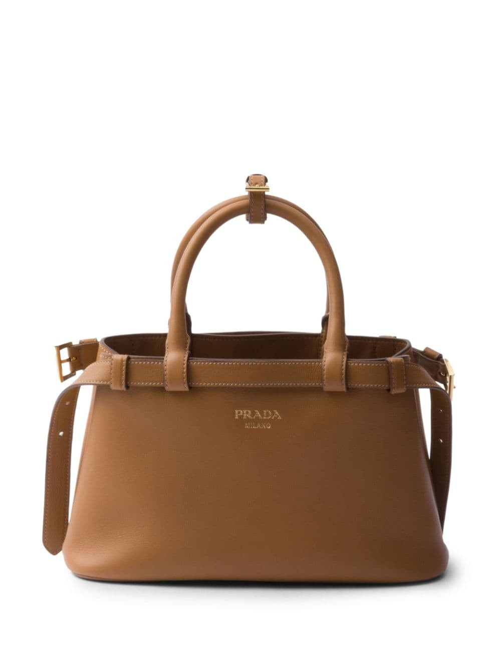 Prada small Buckle tote bag - Brown | Farfetch Global