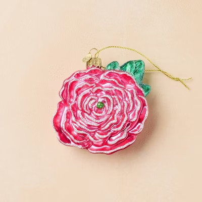 John Derian for Target Glass Pink Peony Ornament | Target