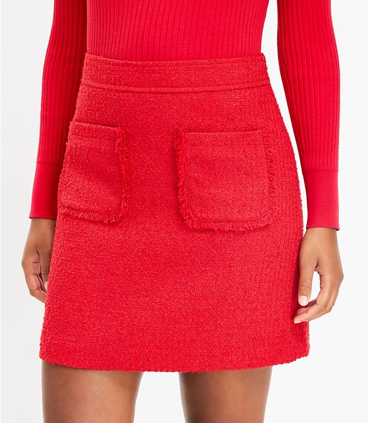 Textured Tweed Pocket Skirt | LOFT