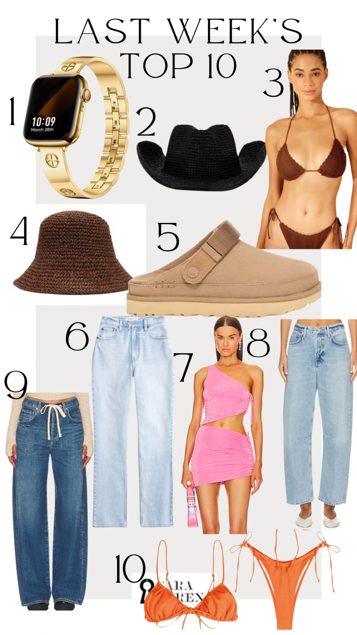 Last weeks best sellers!

1. A gorgeous Apple Watch band
2. I love this hat for tropical vacays
3. Target swimsuit! It’s so cute and affordable 
4. Cutie bucket hat that’s perfect for a beach trip
5. These uggs are a must! So comfy and cute
6. I love these jeans and they’re still on amazing sale!!
7. I mean this pick set is just everything! Absolutely obsessed
8. The most gorgeous basic jeans that will go with so much! Wearing 24
9. An investment pair of jeans that you will reach for constantly
10. $33 Amazon suit and so so cute

#LTKShoeCrush #LTKFindsUnder100 #LTKStyleTip