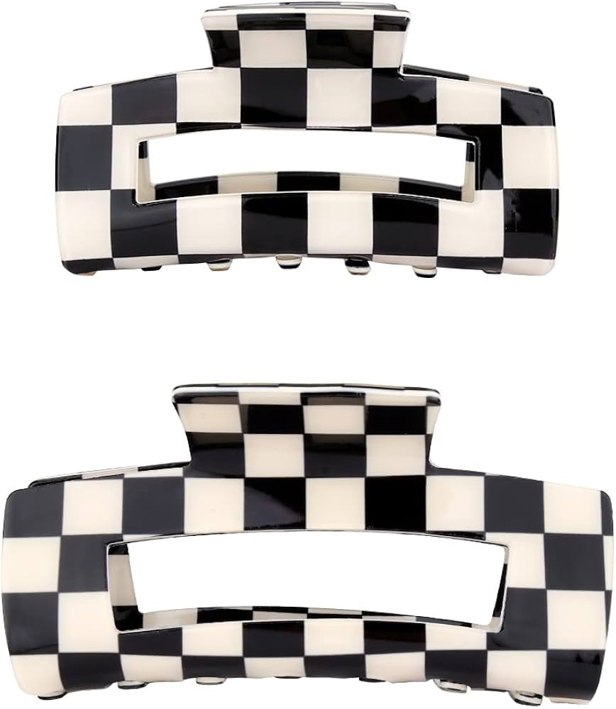 AOPRIE Hair Clips for Women Chess Boards Style Large & Medium Size Claw Clip for Girls Hair Clips... | Amazon (US)