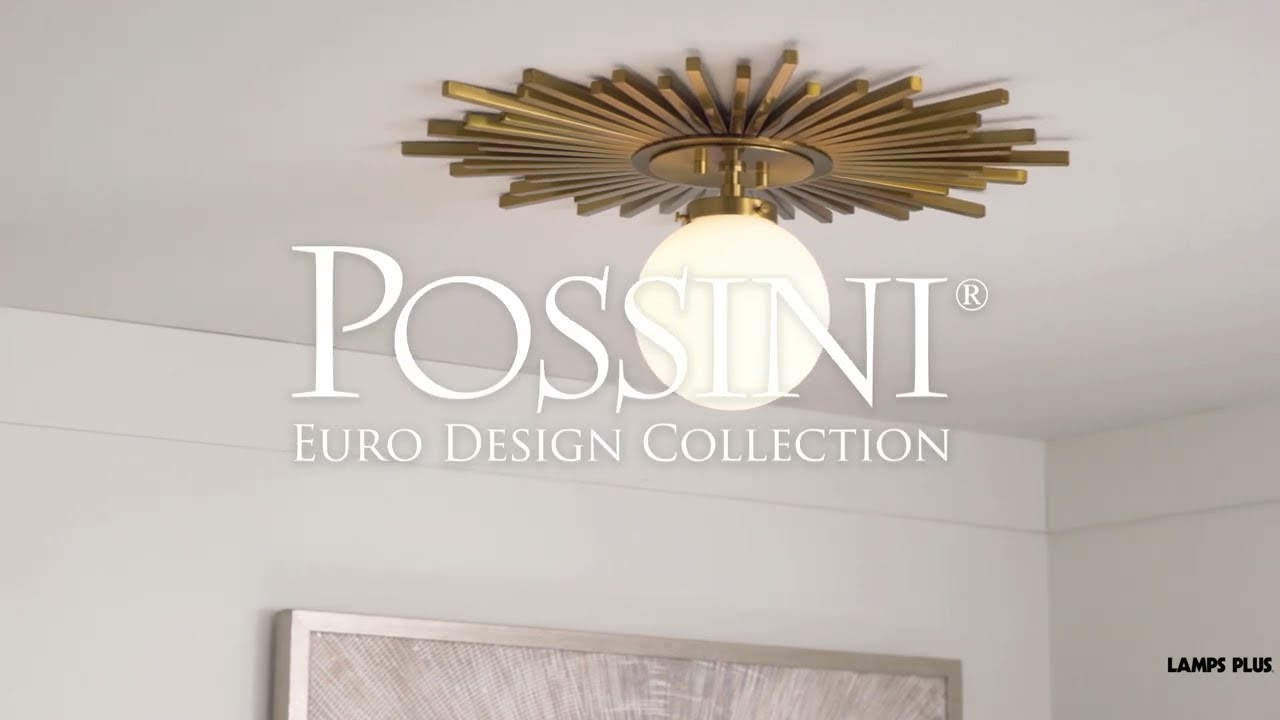 Possini Euro Hazel 24" Wide Sunburst Warm Antique Brass Ceiling Light | Lamps Plus