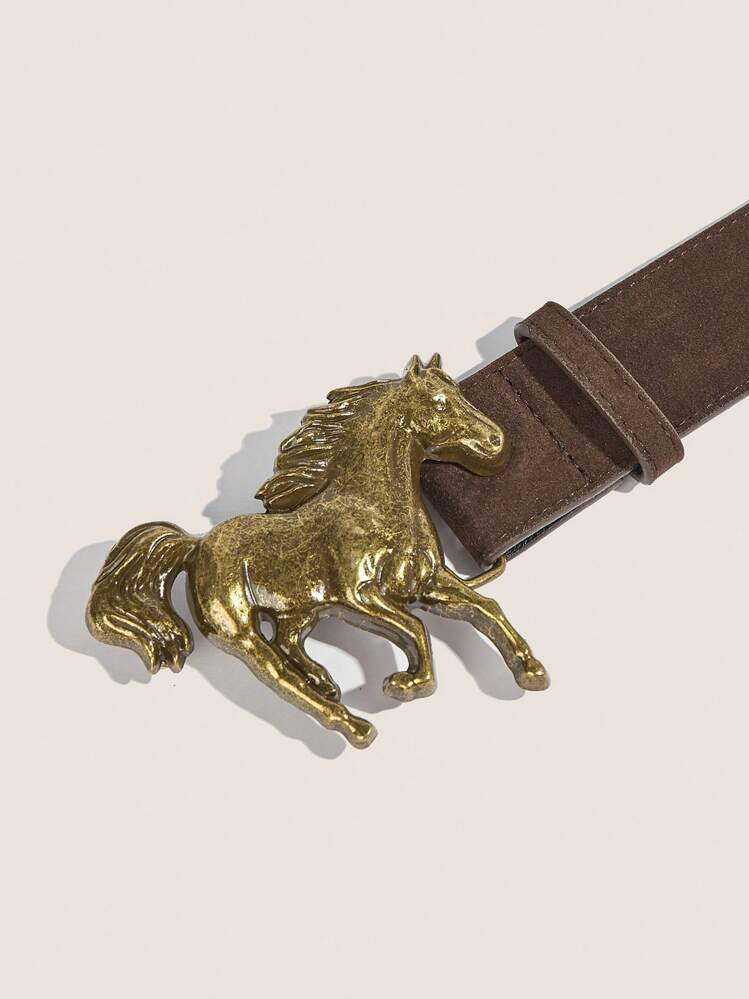 1pc Retro Western Cowboy Animal Buckle Embossed PU Leather Belt, Versatile Fashion For Women, Fit... | SHEIN