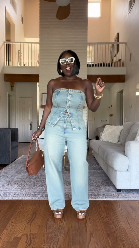 There’s just something about a good denim on denim look!! Top and jeans are H&M! Styled them with platform heels, purse to match the shoes, cream sunglasses and gold jewelry!

#LTKstyletip #LTKitbag #LTKVideo