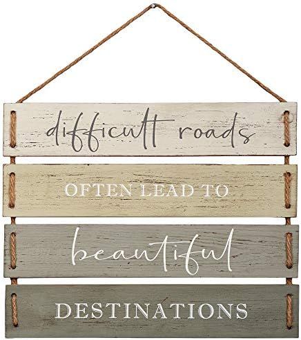 Barnyard Designs Difficult Roads Often Lead to Beautiful Destinations Quote Wall Decor, Decorativ... | Amazon (US)