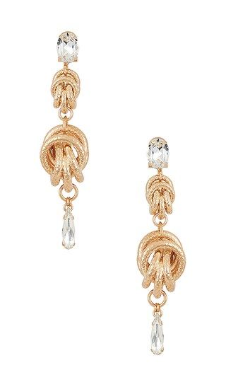 Double Knot And Tear Drop Earrings in Gold | Revolve Clothing (Global)