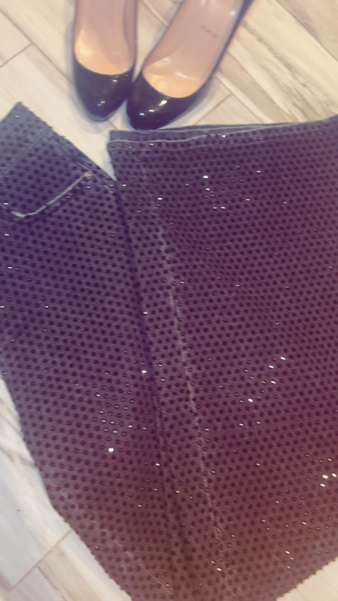 Rhinestone embellished jeans 