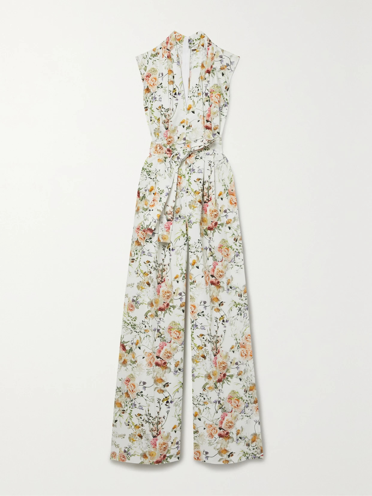 Adam Lippes - Nansi Belted Floral-print Cotton-blend Poplin Jumpsuit - Multi | NET-A-PORTER (US)