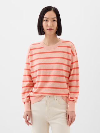 Linen-Blend Crewneck Sweater | Gap Factory