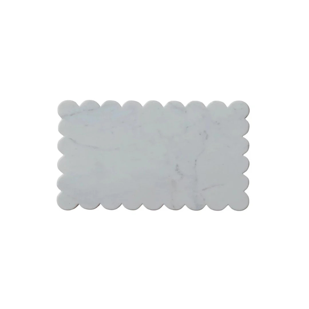 Scalloped Marble Board | Pink Antlers