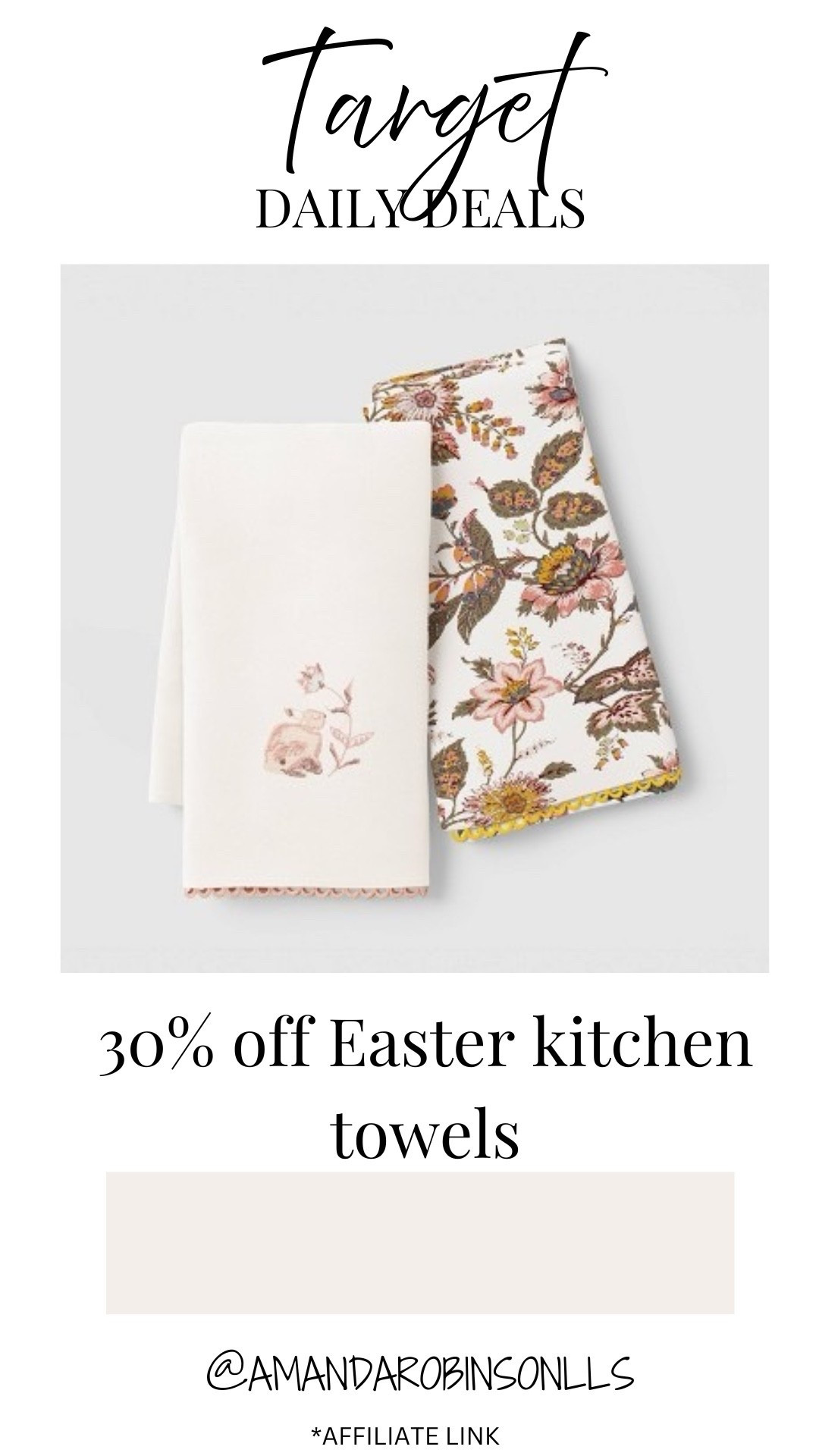 Target Daily Deals
30% off Easter kitchen towels 

#LTKHome #LTKSaleAlert