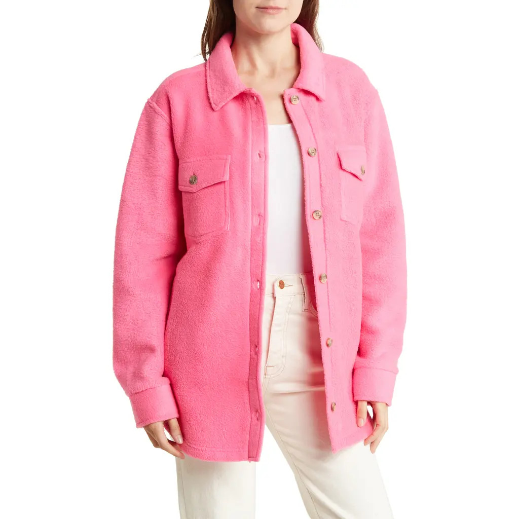 Thread & Supply Polar Fleece Shacket in Bright Pink at Nordstrom Rack, Size X-Small | Nordstrom Rack