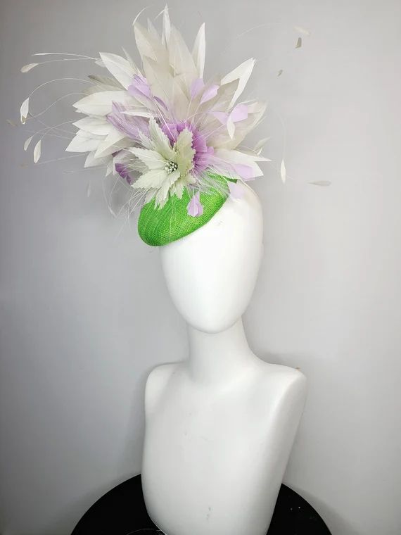 Kentucky Derby Hat Fascinator Light Sage Green Feathers and | Etsy | Etsy (US)