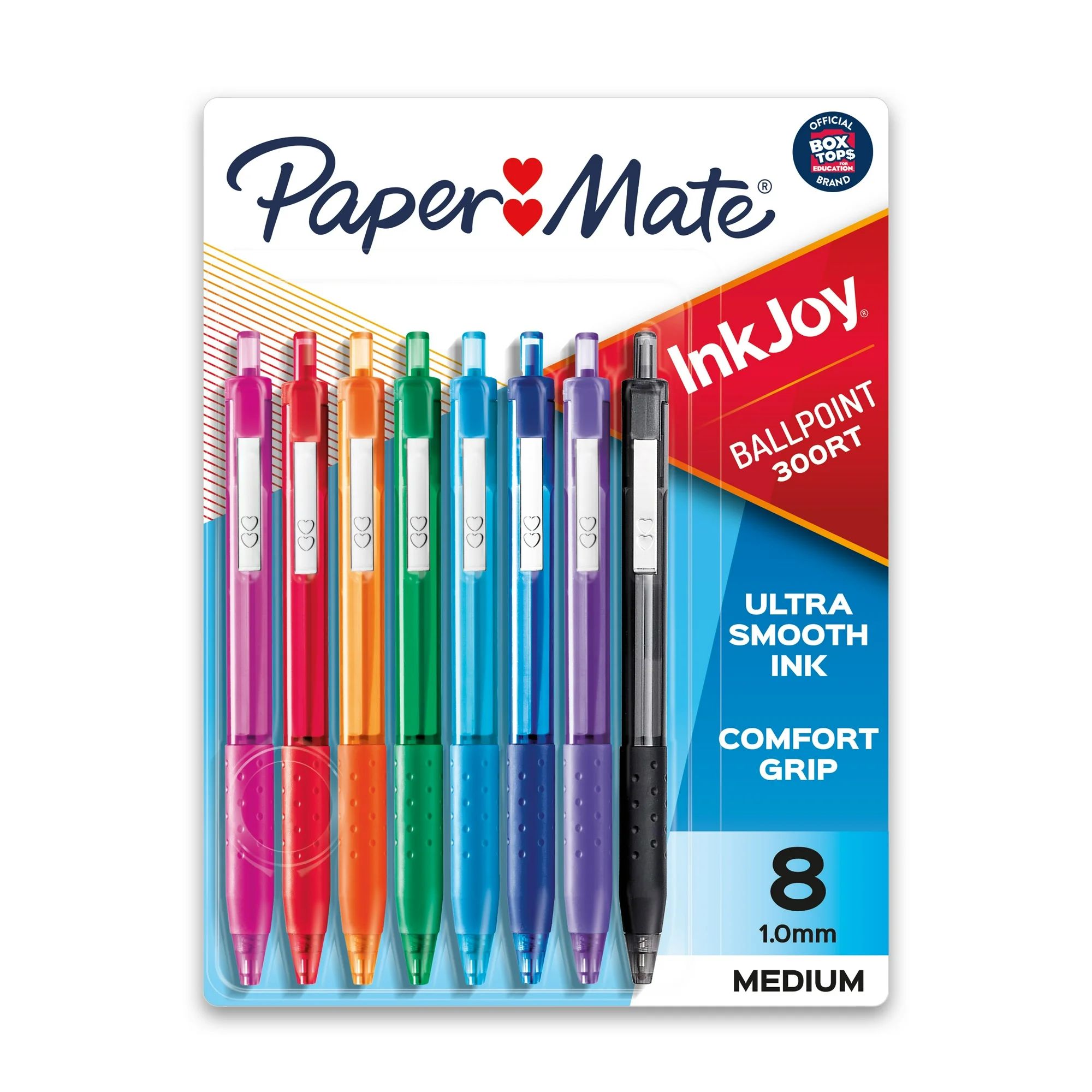 Paper Mate InkJoy Retractable Ballpoint Pen, 1.0 mm, Assorted Colors, 8 Count | Walmart (US)