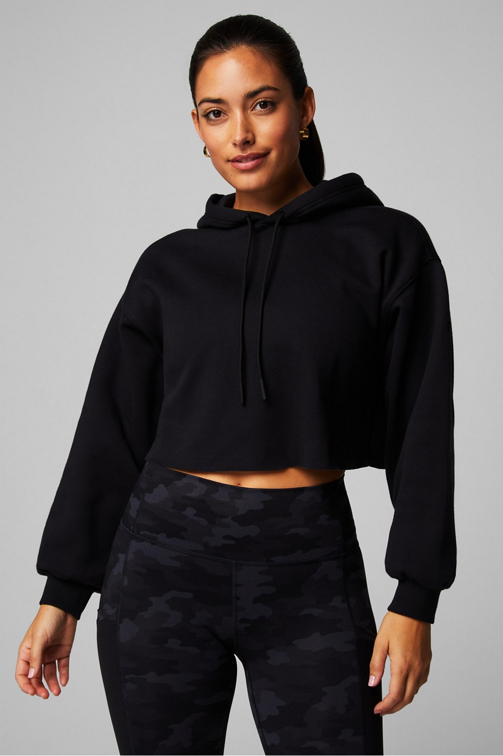 Cozy Fleece Cropped Hoodie | Fabletics - North America