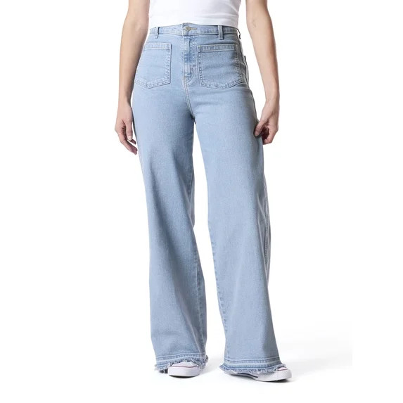 Levi Strauss Signature Women's and Women's Plus Patch Pocket Loose Wide Leg Jeans, Sizes 2-20 | Walmart (US)