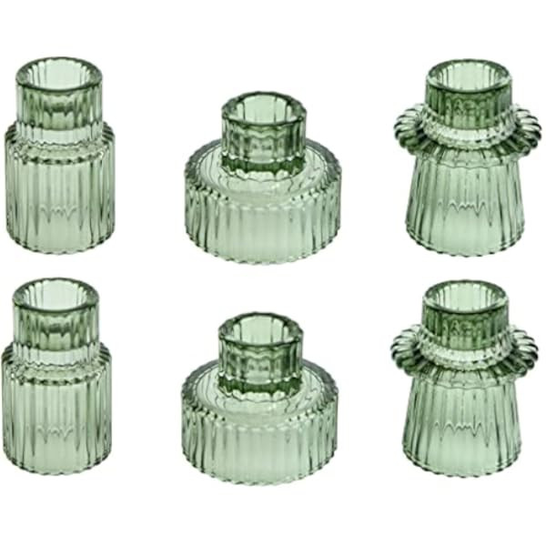 Vixdonos Taper Glass Candlestick Holders Tealight Candle Holders for Table Centerpieces, Wedding Dec | Amazon (US)