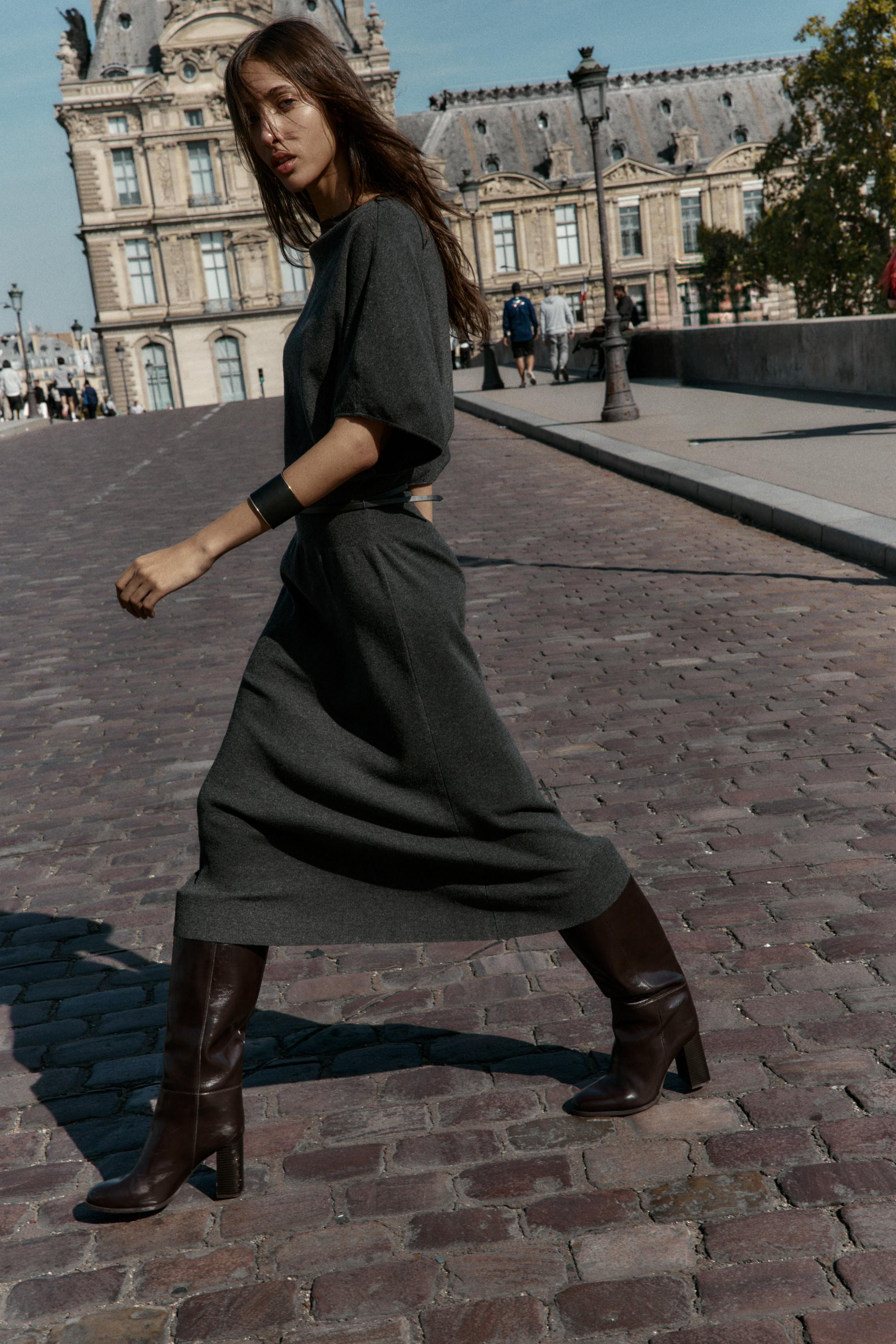 BELTED KNIT MIDI DRESS | Zara US