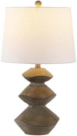 JONATHAN Y Laken 24.5" 3-Stack Cairn LED Table Lamp, Brown Wood Finish | Coastal Minimalist Scand... | Amazon (US)