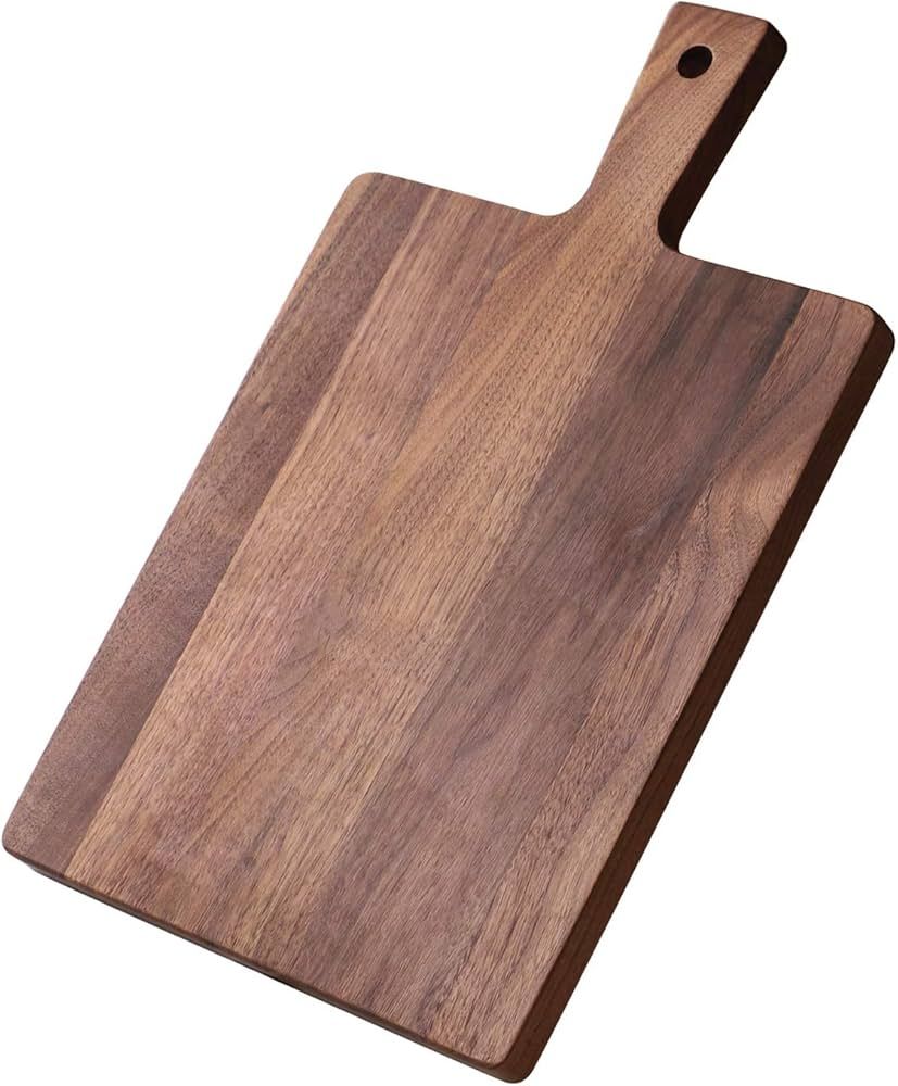 VANDROOP Walnut Cutting Board with Handle, Hanging Wood Cutting Board/Butcher Board/Cheese Bread ... | Amazon (US)