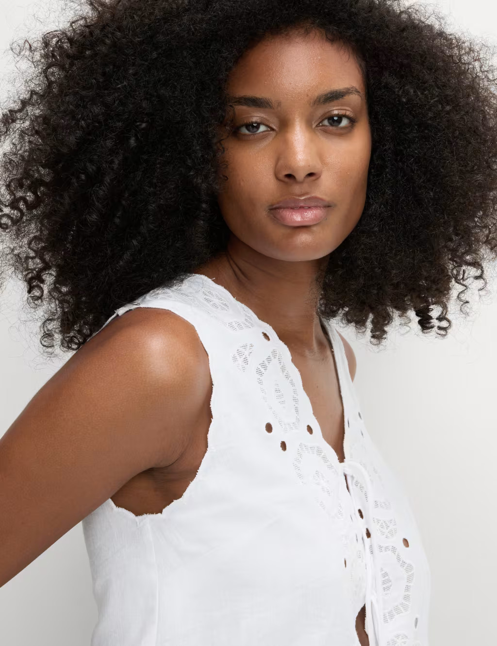 Linen Rich Cutwork Detail Top | Marks & Spencer (UK)