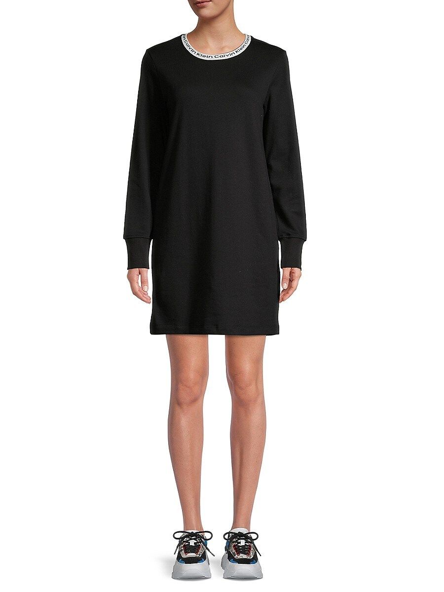 Calvin Klein Women's Logo Sweatshirt Dress - Black - Size M | Saks Fifth Avenue OFF 5TH