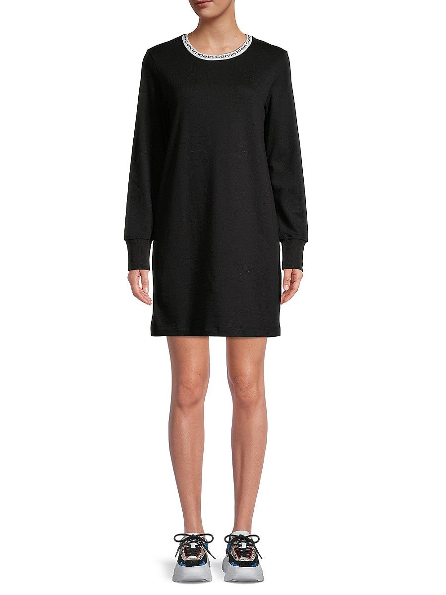 Calvin Klein Women's Logo Sweatshirt Dress - Black - Size M | Saks Fifth Avenue OFF 5TH (Pmt risk)