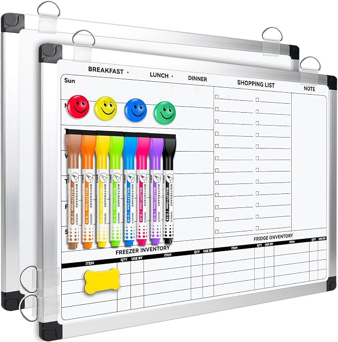 EAONE Weekly Meal Planner & Whiteboard for Wall Double-Sided, 16 x 12 in Magnetic Dry Erase Menu ... | Amazon (US)