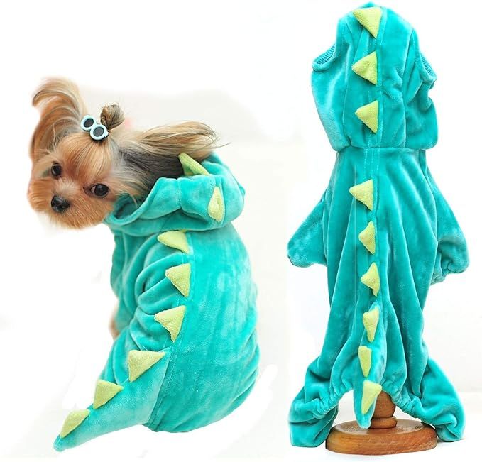 Halloween Costume for Pet Dog Cat Dinosaur Hoodies Animals Fleece Jacket Coat Warm Outfits Clothe... | Amazon (US)