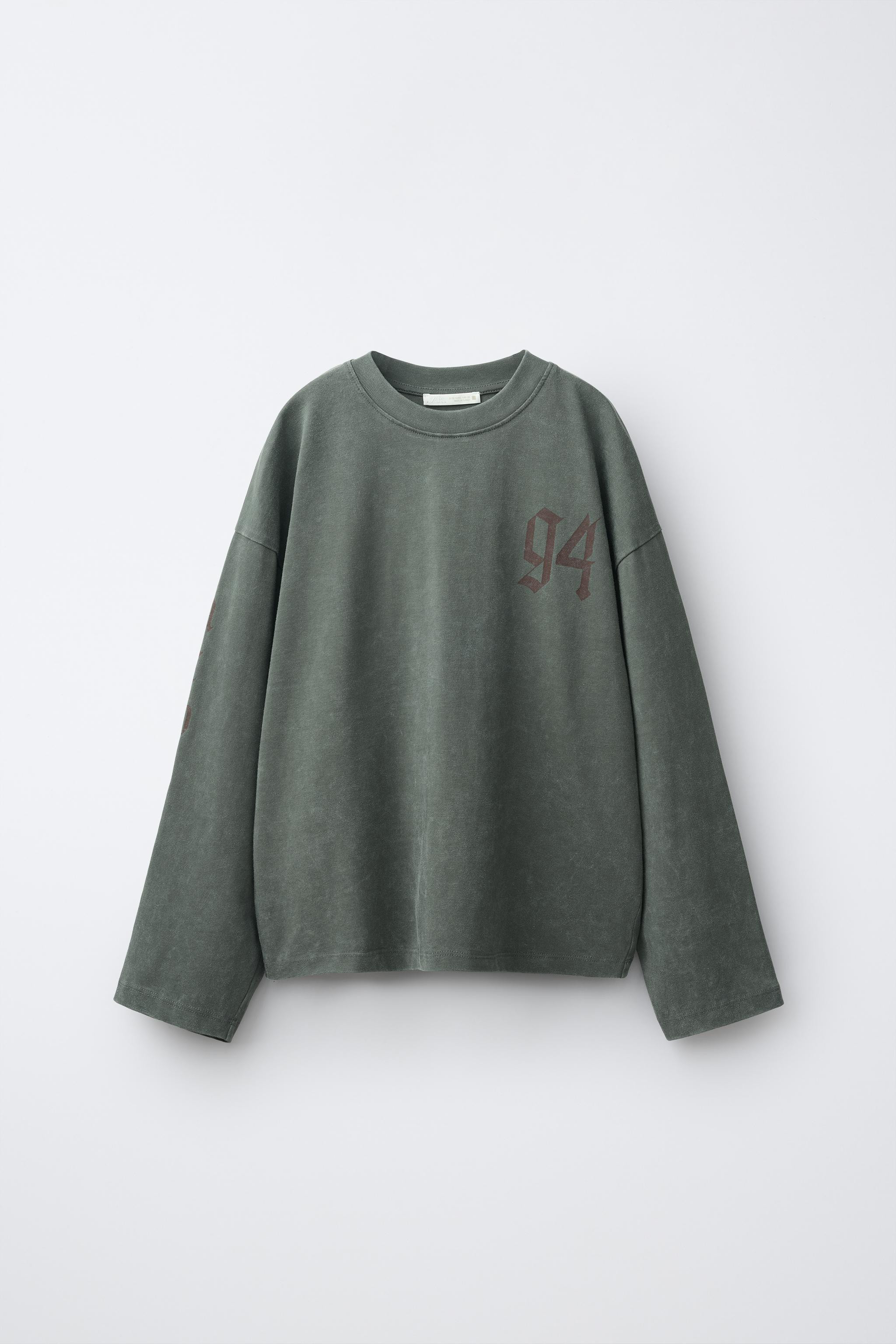 WASH EFFECT NUMBER T-SHIRT | Zara US