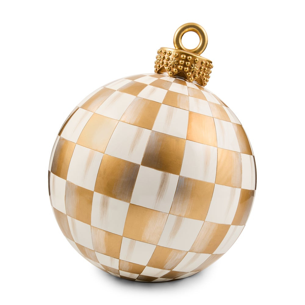 Gold Check Large Tabletop Ornament | MacKenzie-Childs