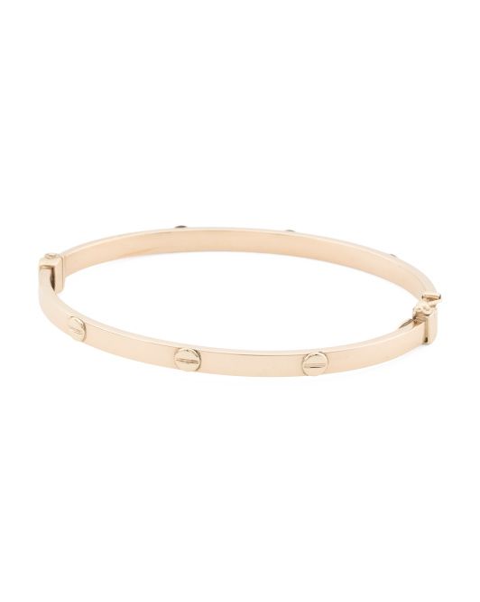 Made In Italy 14kt Gold Nail Head Cuff Bracelet | TJ Maxx