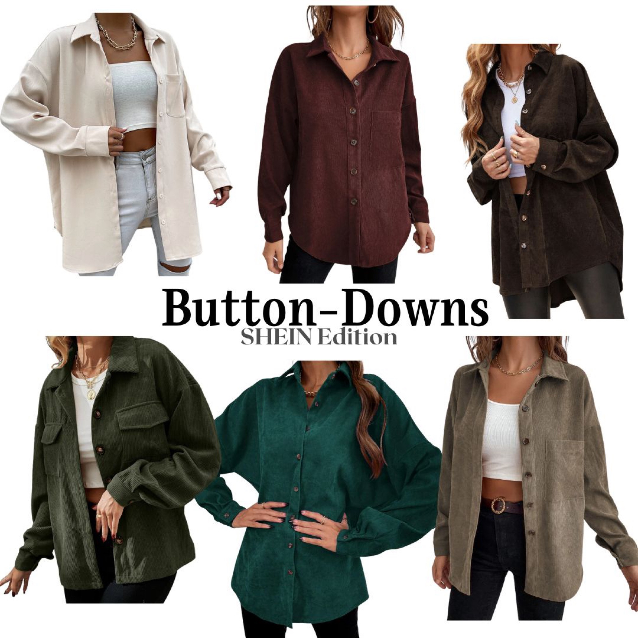 Button down or button up shirts. Blouses. Fall and winter fashion.  Everyday wear. Affordable fashion. Budget friendly  Shein. 

*similar item is a purchase I have made but not pictured in photo  

#LTKunder100 #LTKsalealert #LTKworkwear