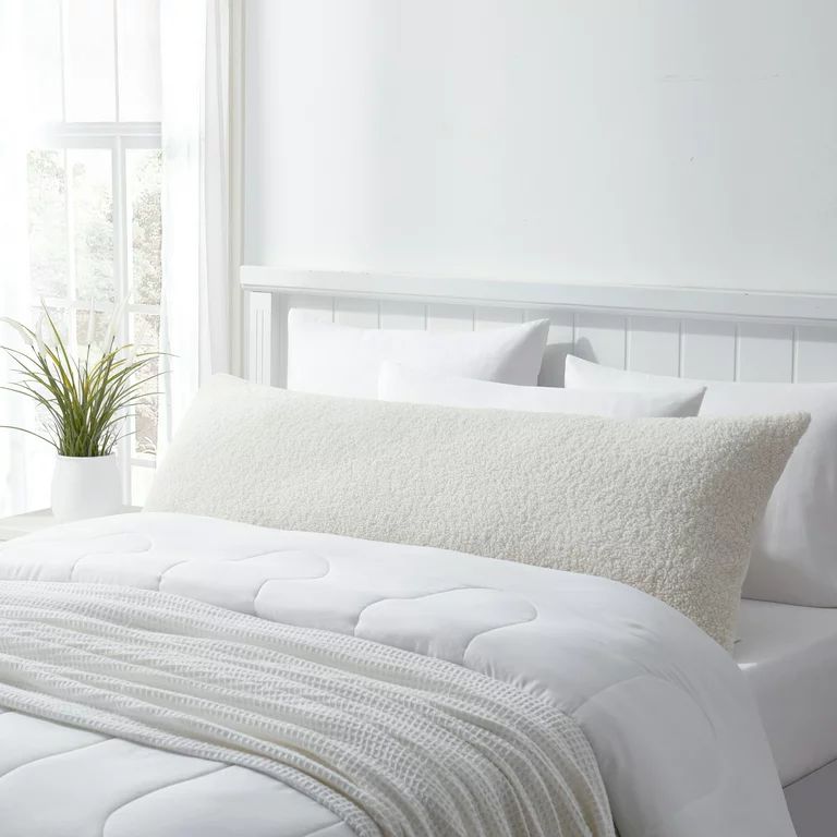 Better Homes & Gardens Teddy Faux Fur Oblong Body Pillow, 20" x 54", Vanilla Dream, 1 Piece | Walmart (US)