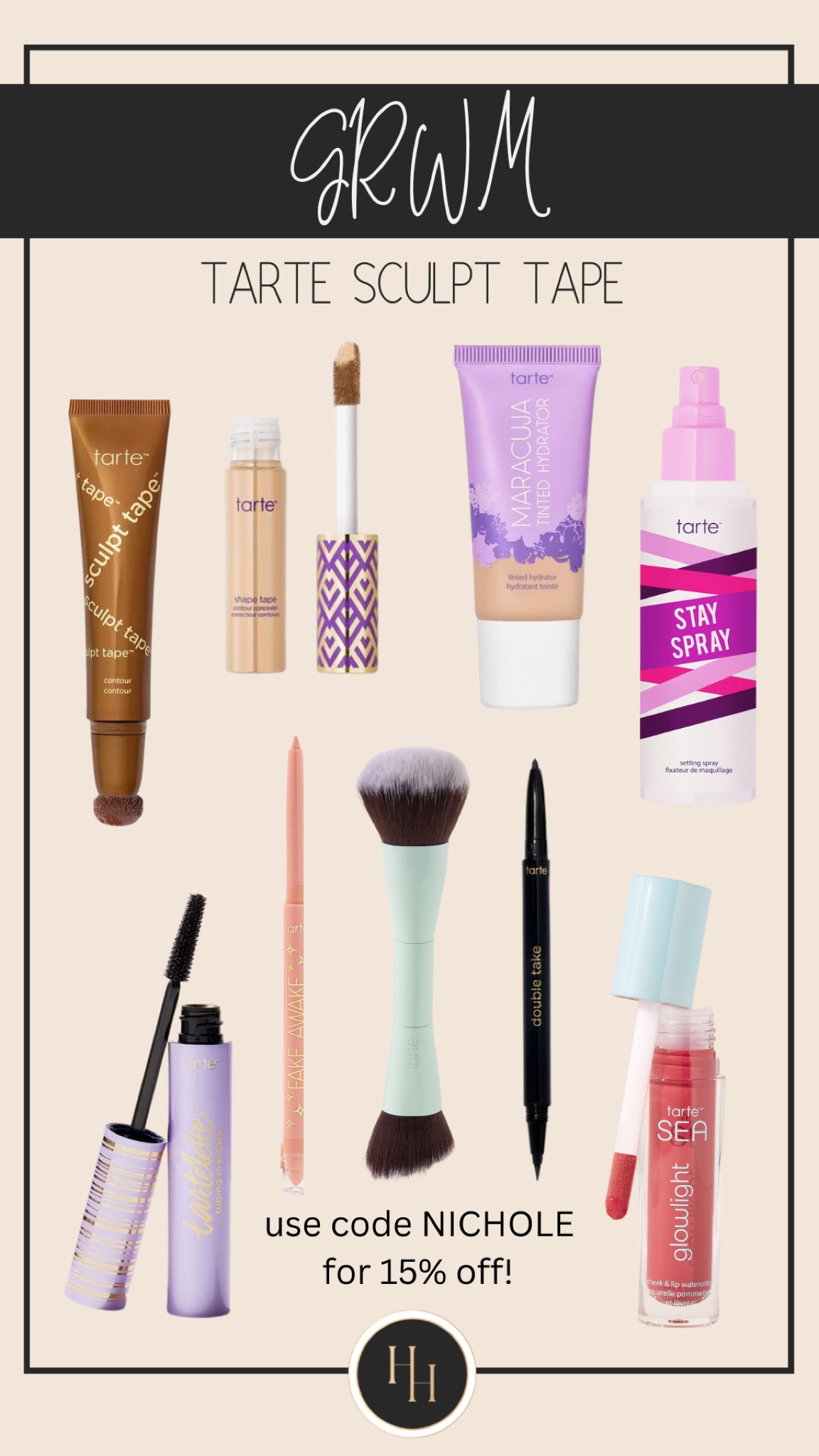 GRWM: Tarte Sculpt Tape! 

Use code NICHOLE for 15% off at Tarte.com! 

Beauty, makeup, tarte, style tip, GRWM, sculpt tape, shape tape, brush, mascara, eyeliner, blush 

#LTKFind #LTKstyletip #LTKbeauty