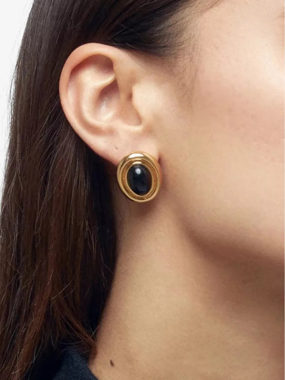 Prize 18ct yellow gold-plated brass and enamel earrings | Selfridges