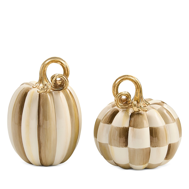 MacKenzie-Childs Check and Stripe Petite Pumpkins, Set of 2 | Bloomingdale's (US)
