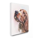 Stupell Industries Irish Setter Dog Pet Animal Watercolor Painting Canvas Wall Art, 30 x 40, Multi-C | Amazon (US)