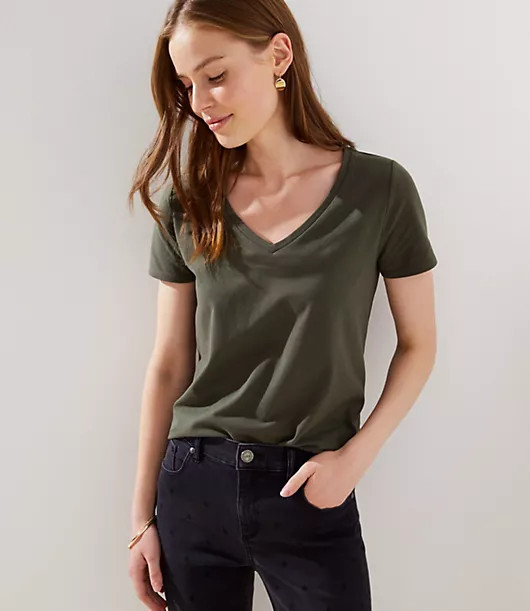 LOFT Modern V-Neck Tee | LOFT