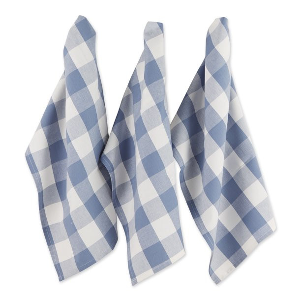 DII Stonewash Blue Buffalo Check Dishtowel (Set of 3) - Walmart.com | Walmart (US)