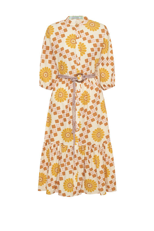 Spiral Dolman Midi Dress in Geo Swirl | Bohemian Traders